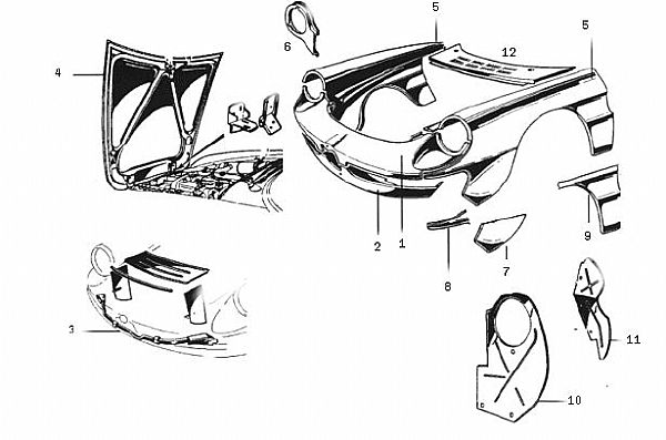 CARROSSERIE SPIDER 1966 à1969 - FACE AV