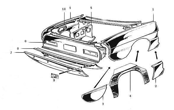 CARROSSERIE SPIDER 1970 à 1982 - FACE AR