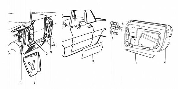 CARROSSERIE SPIDER 1983 à 1989 - LES PORTES