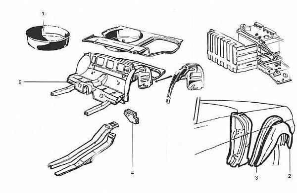 CARROSSERIE SPIDER 1983 à 1989 - FACE AR INTERNE